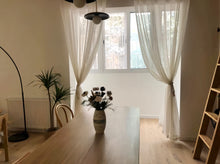 画像をギャラリービューアに読み込む, 【オーダー可】White Linen Tulle Curtain ホワイトリネンレースカーテン