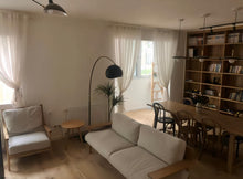 画像をギャラリービューアに読み込む, 【オーダー可】White Linen Tulle Curtain ホワイトリネンレースカーテン