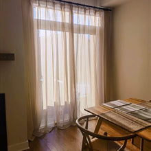 画像をギャラリービューアに読み込む, 【オーダー可】Beige linen tulle curtains 北欧風リネンレースカーテン