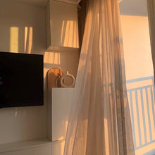 画像をギャラリービューアに読み込む, 【オーダー可】Beige linen tulle curtains 北欧風リネンレースカーテン