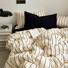 画像をギャラリービューアに読み込む, Nordic Black Stripe Bedding Set ブラックストライプ寝具カバーセット