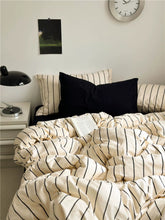 画像をギャラリービューアに読み込む, Nordic Black Stripe Bedding Set ブラックストライプ寝具カバーセット