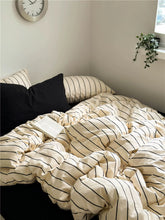 画像をギャラリービューアに読み込む, Nordic Black Stripe Bedding Set ブラックストライプ寝具カバーセット