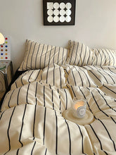 画像をギャラリービューアに読み込む, Nordic Black Stripe Bedding Set ブラックストライプ寝具カバーセット