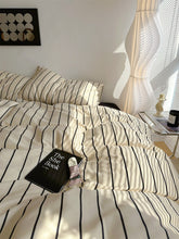 画像をギャラリービューアに読み込む, Nordic Black Stripe Bedding Set ブラックストライプ寝具カバーセット