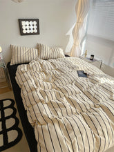画像をギャラリービューアに読み込む, Nordic Black Stripe Bedding Set ブラックストライプ寝具カバーセット