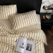 画像をギャラリービューアに読み込む, Nordic Black Stripe Bedding Set ブラックストライプ寝具カバーセット
