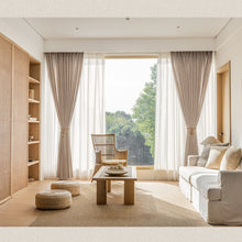 画像をギャラリービューアに読み込む, 【オーダー可】Cross Pattern Linen Curtain クロスパターンリネンカーテン(四色展開)