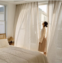 画像をギャラリービューアに読み込む, 【オーダー可】Cross Pattern Linen Curtain クロスパターンリネンカーテン(四色展開)