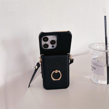 Load image into Gallery viewer, Ring Holder Card Wallet iPhone case リングホルダーポケット付きiPhoneケース五色