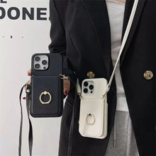 Load image into Gallery viewer, Ring Holder Card Wallet iPhone case リングホルダーポケット付きiPhoneケース五色