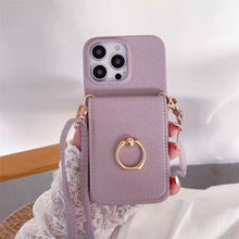 Load image into Gallery viewer, Ring Holder Card Wallet iPhone case リングホルダーポケット付きiPhoneケース五色