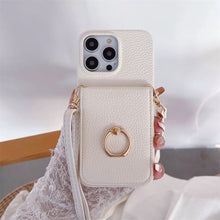 Load image into Gallery viewer, Ring Holder Card Wallet iPhone case リングホルダーポケット付きiPhoneケース五色