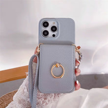 Load image into Gallery viewer, Ring Holder Card Wallet iPhone case リングホルダーポケット付きiPhoneケース五色