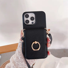 Load image into Gallery viewer, Ring Holder Card Wallet iPhone case リングホルダーポケット付きiPhoneケース五色