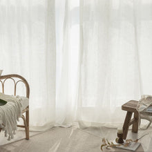 画像をギャラリービューアに読み込む, 【オーダー可】Off-white Linen Sheer Curtain オフホワイトシアーカーテン