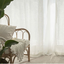 画像をギャラリービューアに読み込む, 【オーダー可】Off-white Linen Sheer Curtain オフホワイトシアーカーテン