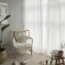 画像をギャラリービューアに読み込む, 【オーダー可】Off-white Linen Sheer Curtain オフホワイトシアーカーテン
