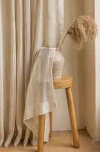 画像をギャラリービューアに読み込む, 【オーダー可】Natural Stripe Linen Curtain ストライプリネンシアーカーテン