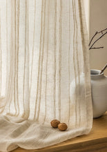画像をギャラリービューアに読み込む, 【オーダー可】Natural Stripe Linen Curtain ストライプリネンシアーカーテン
