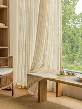 画像をギャラリービューアに読み込む, 【オーダー可】Natural Stripe Linen Curtain ストライプリネンシアーカーテン