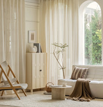 画像をギャラリービューアに読み込む, 【オーダー可】Natural Stripe Linen Curtain ストライプリネンシアーカーテン