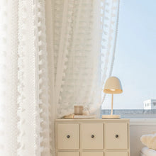 画像をギャラリービューアに読み込む, 【オーダー可】French White Pom-pom Lace Curtain フレンチポンポンレースカーテン
