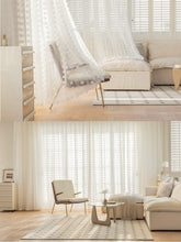 画像をギャラリービューアに読み込む, 【オーダー可】French White Pom-pom Lace Curtain フレンチポンポンレースカーテン