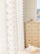 画像をギャラリービューアに読み込む, 【オーダー可】French White Pom-pom Lace Curtain フレンチポンポンレースカーテン