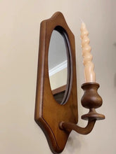 Load image into Gallery viewer, Retro Wooden Candle Holder Mirror レトロキャンドルホルダー壁掛け鏡