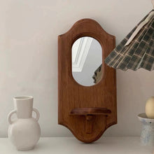 Load image into Gallery viewer, Retro Wooden Candle Holder Mirror レトロキャンドルホルダー壁掛け鏡