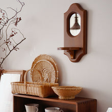 Load image into Gallery viewer, Retro Wooden Candle Holder Mirror レトロキャンドルホルダー壁掛け鏡