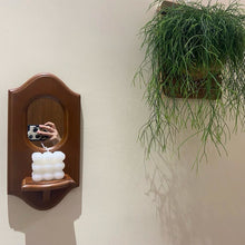 Load image into Gallery viewer, Retro Wooden Candle Holder Mirror レトロキャンドルホルダー壁掛け鏡