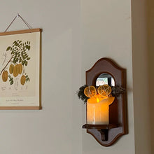 Load image into Gallery viewer, Retro Wooden Candle Holder Mirror レトロキャンドルホルダー壁掛け鏡