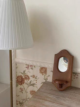 Load image into Gallery viewer, Retro Wooden Candle Holder Mirror レトロキャンドルホルダー壁掛け鏡