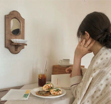 Load image into Gallery viewer, Retro Wooden Candle Holder Mirror レトロキャンドルホルダー壁掛け鏡
