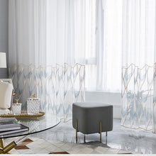 画像をギャラリービューアに読み込む, 【オーダー可】Nordic Embroidered Geometric Tulle Curtain 幾何刺繍カーテン(2色展開)