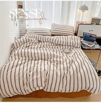 画像をギャラリービューアに読み込む, 5color Stripe Bedlinen Set ストライプ寝具カバーセット