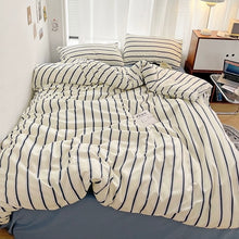 画像をギャラリービューアに読み込む, 5color Stripe Bedlinen Set ストライプ寝具カバーセット