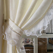 画像をギャラリービューアに読み込む, 【オーダー可】Pearl Ruffles Cream Yellow Curtain パールフリルクリームイエローカーテン