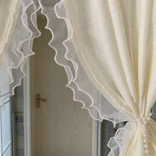 画像をギャラリービューアに読み込む, 【オーダー可】Pearl Ruffles Cream Yellow Curtain パールフリルクリームイエローカーテン