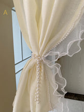 画像をギャラリービューアに読み込む, 【オーダー可】Pearl Ruffles Cream Yellow Curtain パールフリルクリームイエローカーテン