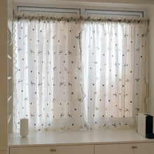 画像をギャラリービューアに読み込む, 【オーダー可】Black Camellia Lace Curtain ブラック椿レースカーテン