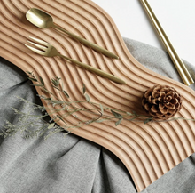 画像をギャラリービューアに読み込む, Wooden Nordic Style Water Ripple Board ウッドトレイ ウエーブプレート