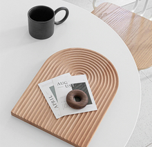 画像をギャラリービューアに読み込む, Wooden Nordic Style Water Ripple Board ウッドトレイ ウエーブプレート