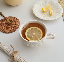 画像をギャラリービューアに読み込む, Nordic Ceramic Embossed Coffee Mug/Teapot エンボス磁器コーヒーマグ/ティーポット