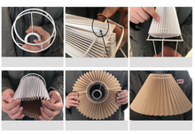 画像をギャラリービューアに読み込む, Korean Wooden Lamp 韓国風レトロプリーツランプ