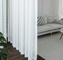 画像をギャラリービューアに読み込む, 【オーダー可】Luxury White Pearl Sheer Curtains ホワイトパールカーテン