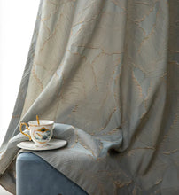 画像をギャラリービューアに読み込む, 【オーダー可】Luxury Gold Leaf Curtain 贅沢リーフ柄金箔カーテン