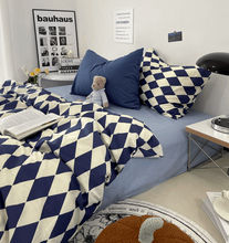 画像をギャラリービューアに読み込む, Diamond Lattice Bedding Set 菱形格子寝具カバー3点/4点セット
